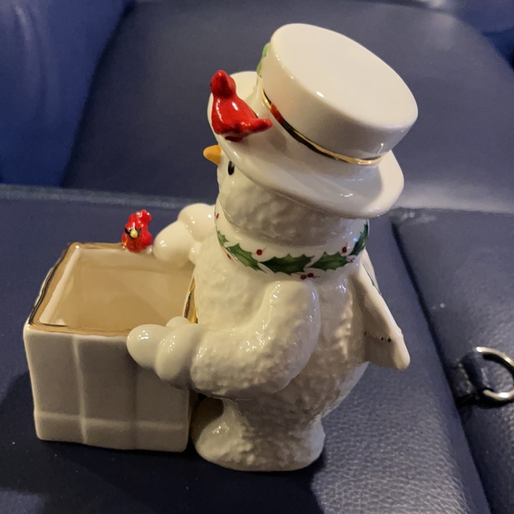 Lenox Happy Holly Days Snowman Treat Dish - Picture 4 of 7